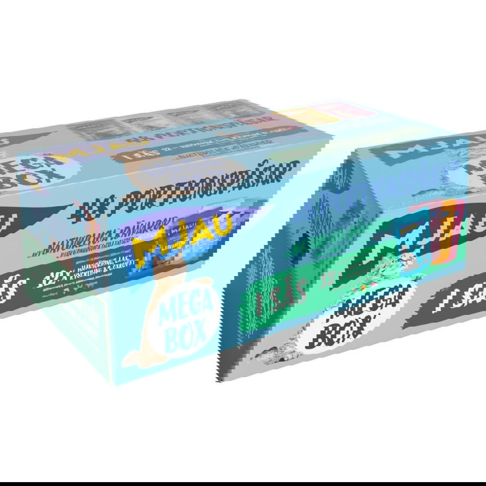 Mjau Megabox Kjøtt og Fisk i Saus 48x85 g