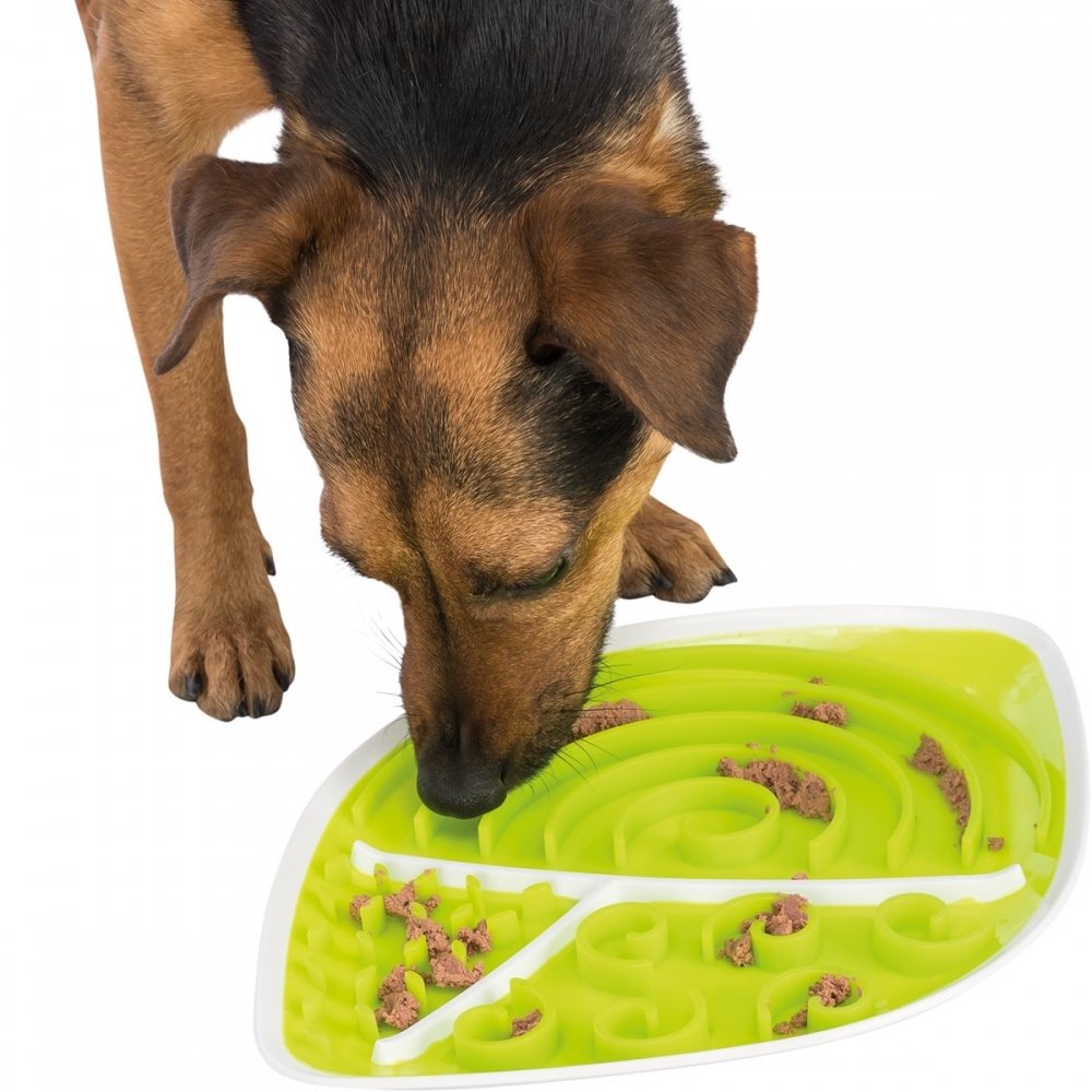 Trixie Lick'n'Snack Slickmatta Gul & Hvit Hund - Matplass - Slow feeder & Slikkematte til hund