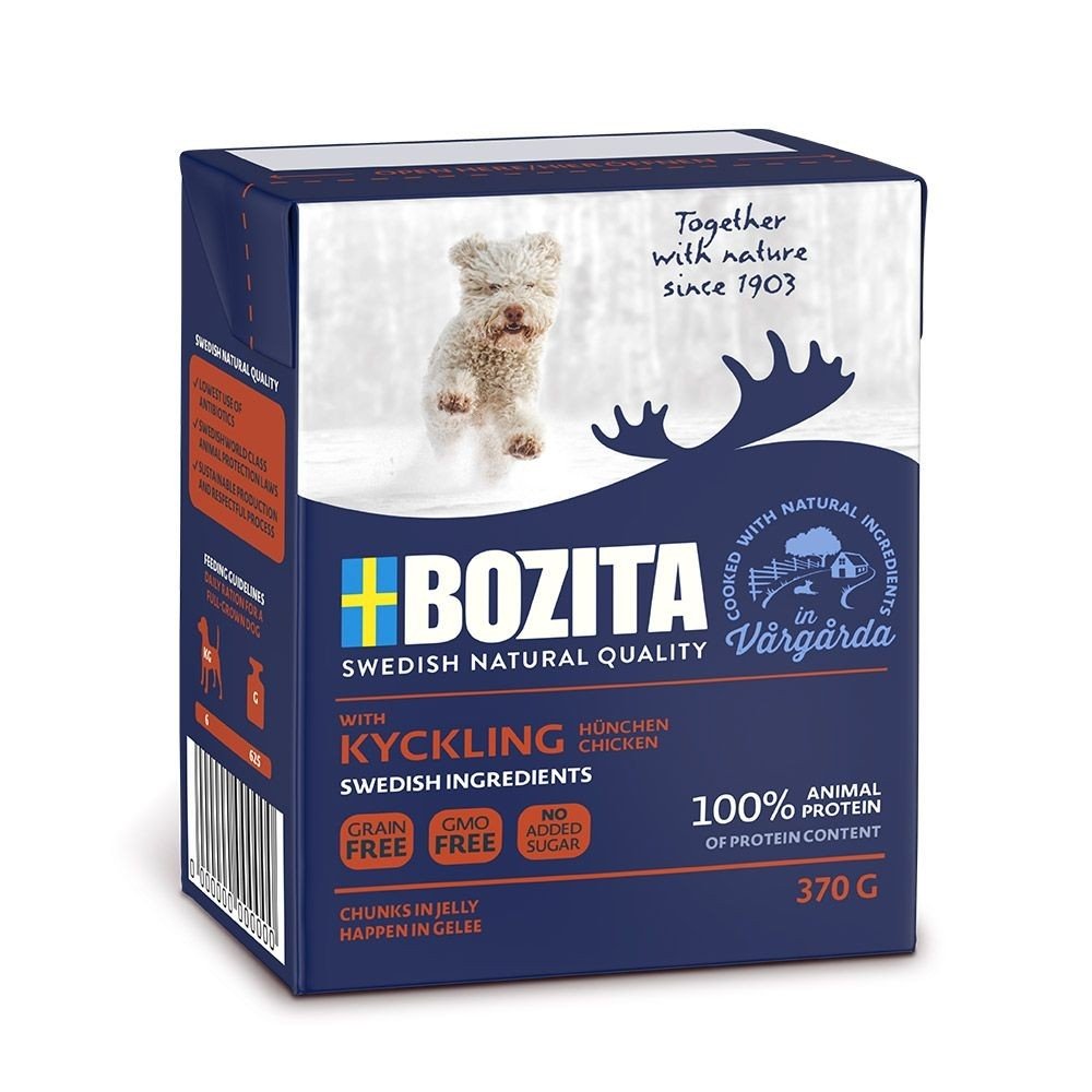Bozita Kylling Biter i Gelé 370 g Hund - Hundemat - Våtfôr