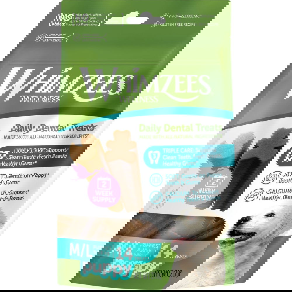 Whimzees Puppy M/L, 14 stk, 210 g MP - (6 pk/ps)