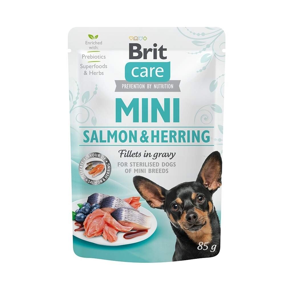 Brit Care Mini Laks & Sild i Saus 85 g Hund - Hundemat - Våtfôr