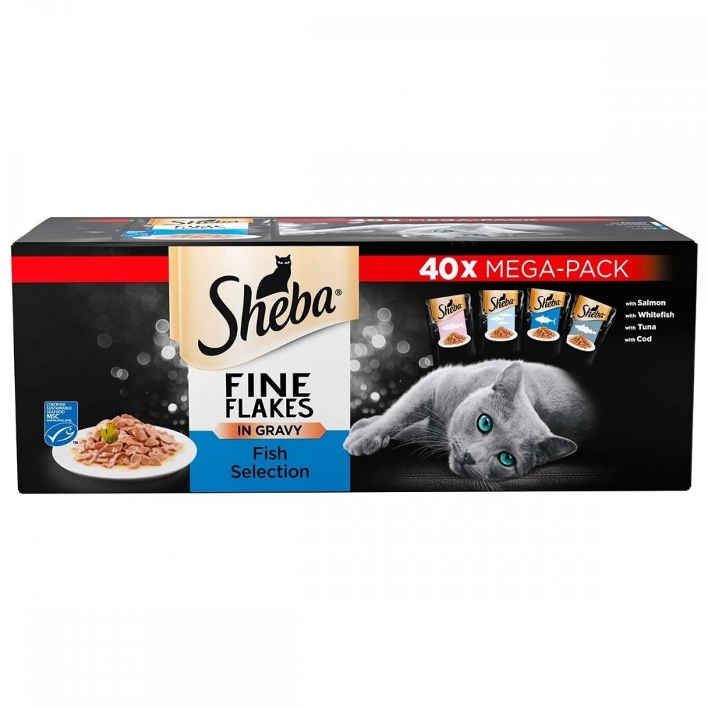 Sheba Fine Flakes Fish Menu 40x85 g Katt - Kattemat - Våtfôr