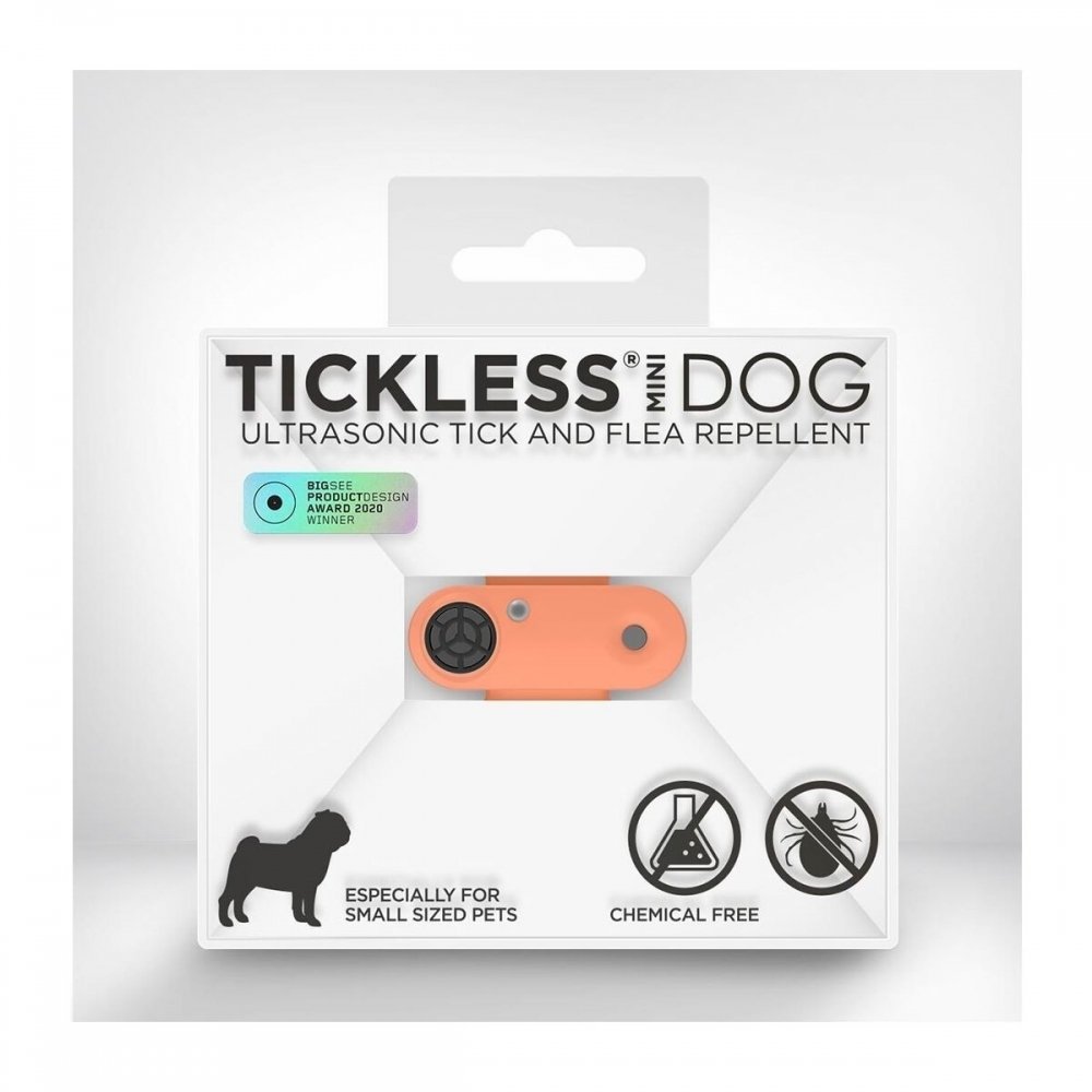 Tickless Mini Dog Elektronisk Flåttavviser (Korall) Hund - Hundehelse - Flåttmiddel til hund