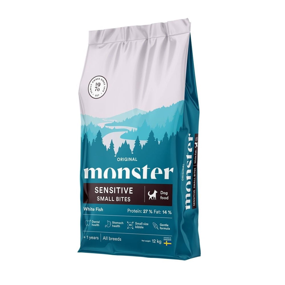 Bilde av Monster Dog Original Sensitive White Fish Small bites (12 kg) - Alt til hunden