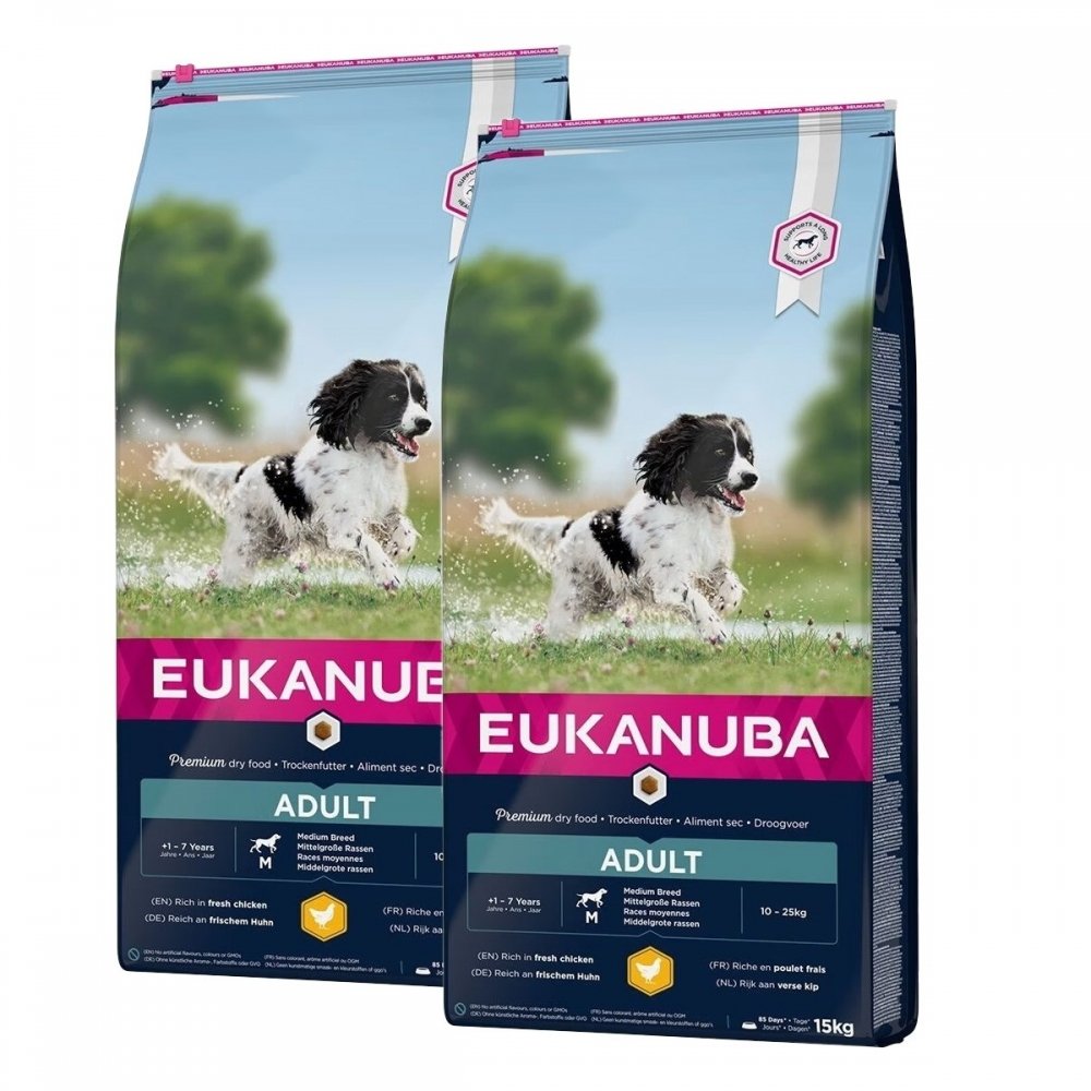 Eukanuba Dog Adult Medium 2 x 15kg Hund - Hundemat - Tørrfôr