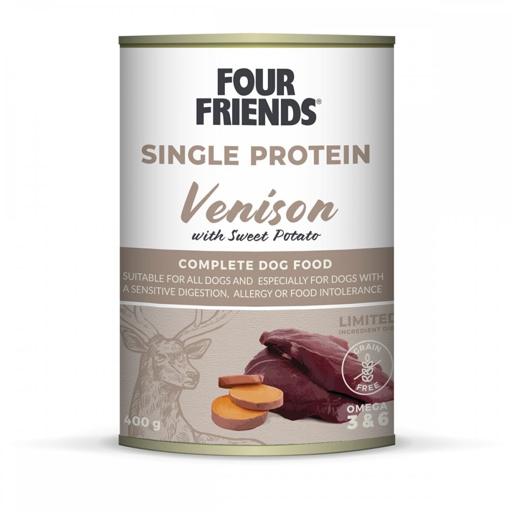 Bilde av Four Friends Dog Single Protein Venison & Sweet Potato 400 G