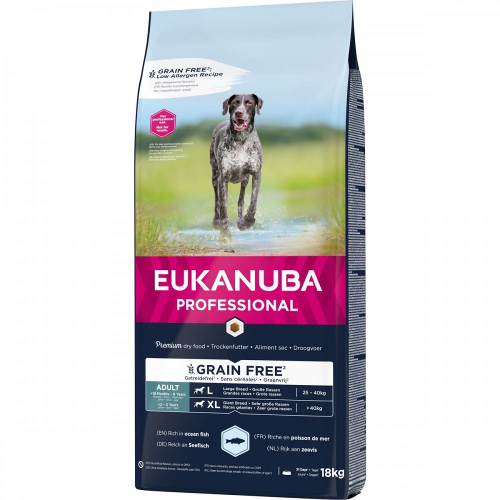 Eukanuba Dog Adult Grain Free Large & Giant Ocean Fish 18 kg Hund - Hundemat - Kornfritt hundefôr