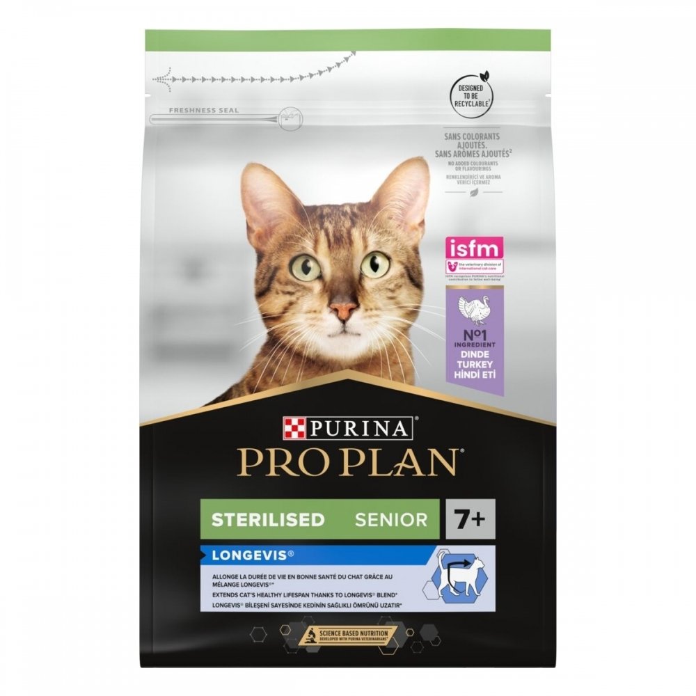 Purina Pro Plan Cat Senior Sterilised Longvis Turkey (3 kg) Katt - Kattemat - Spesialfôr - Kattemat for sterilisert katt