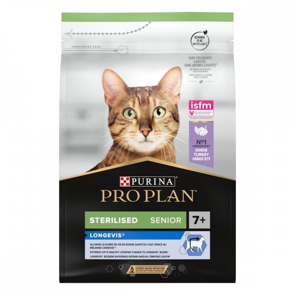 Bilde av Purina Pro Plan Cat Senior Sterilised Longvis Turkey (3 Kg)