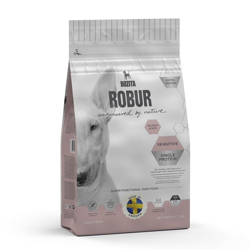 Bozita Robur Adult Sensitive Single Protein Salmon (3 kg) Hund - Hundemat - Voksenfôr til hund