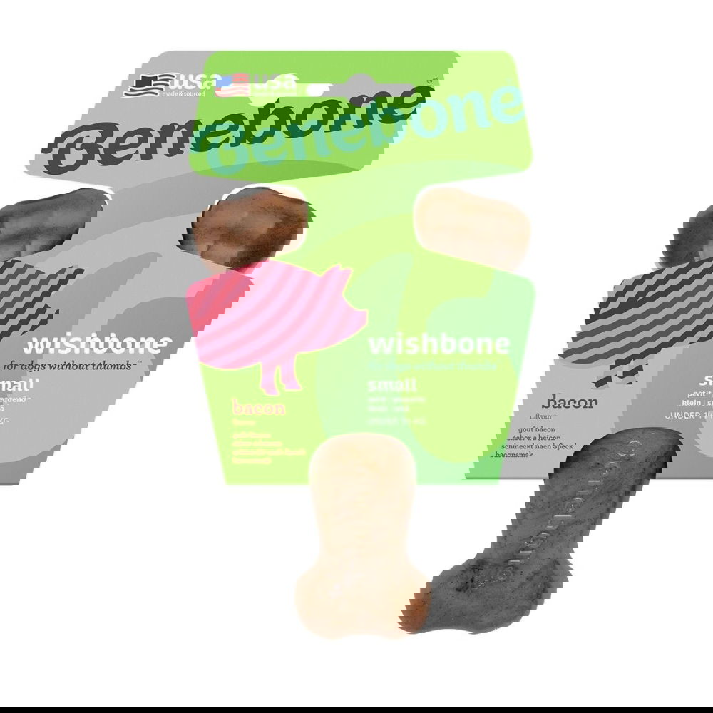 Benebone Wishbone Hundben i Nylon med Baconsmak (S)