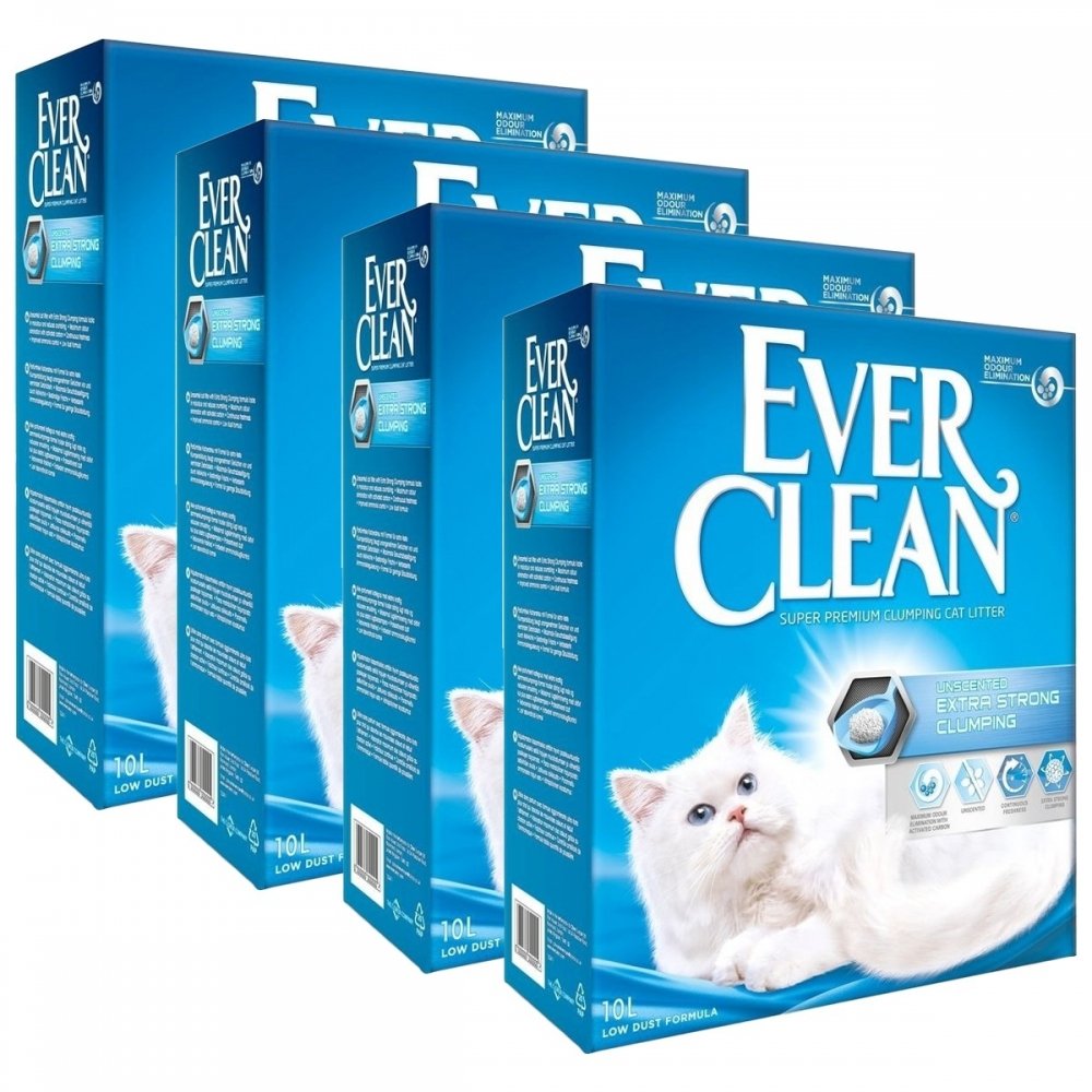 Ever Clean Extra Strong Unscented 4 x 10L Katt - Kattesand