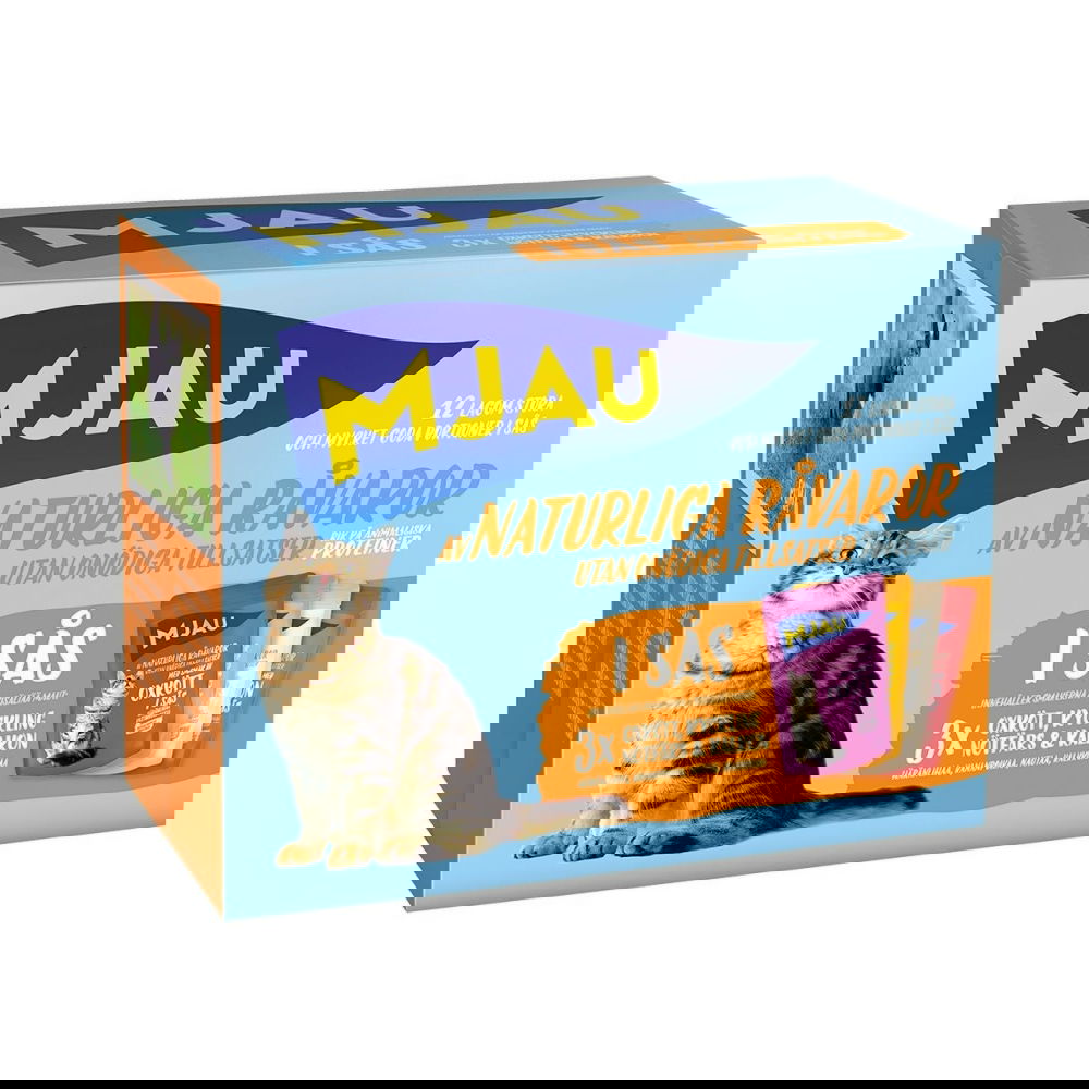 Mjau Multi våtfôr i saus, kjøtt 12pk