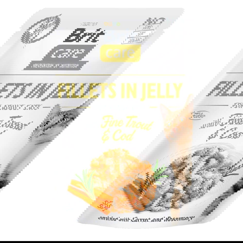 Brit Care Cat Jelly ørret & torsk filé i gelé 85 g