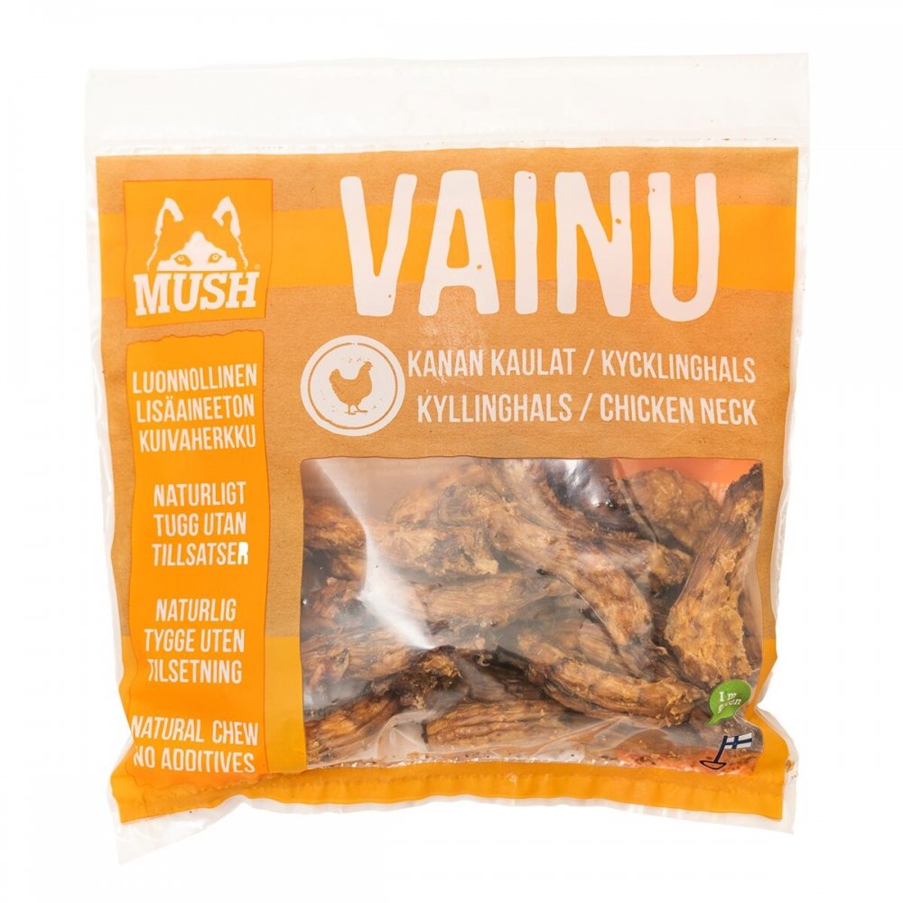 Mush Vainu Snacks Kyllinghals Hund - Hundegodteri - Tørket hundegodteri