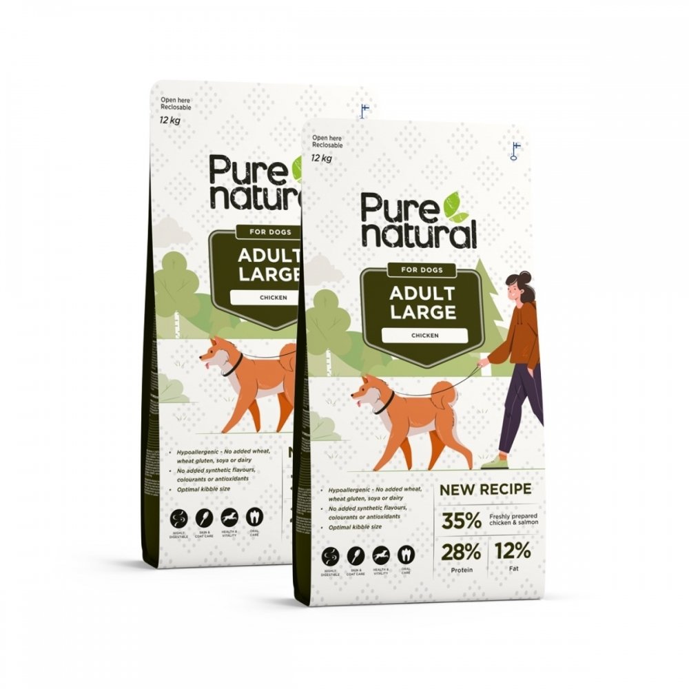 Bilde av Purenatural Dog Adult Large Chicken 2 x 12 kg - Alt til hunden