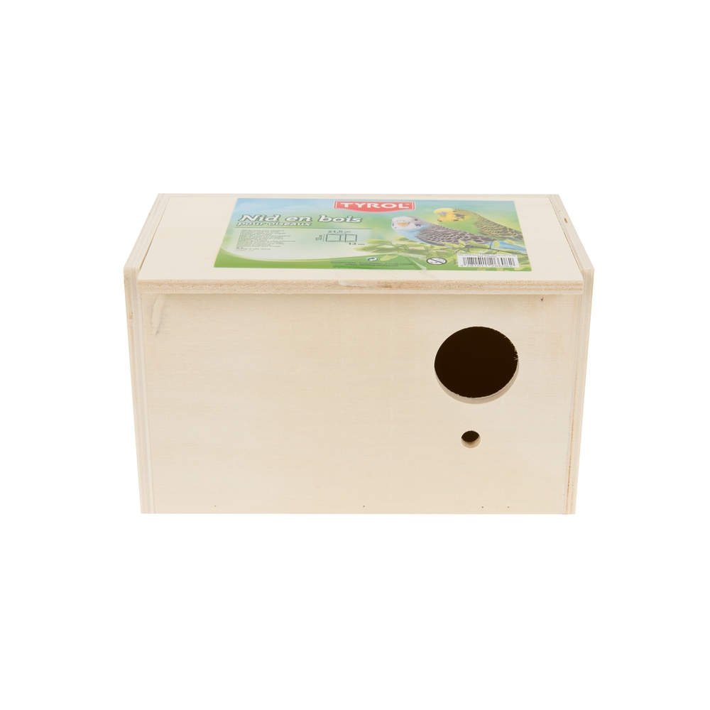 Tyrol Fuglebo av Tre 21,5x13x13 cm