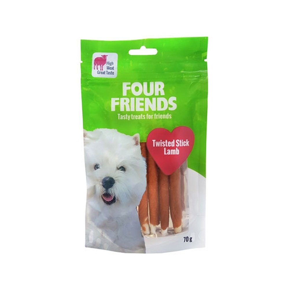 Bilde av Fourfriends Dog Twisted Stick Lamb 12,5 Cm (7 Pack)