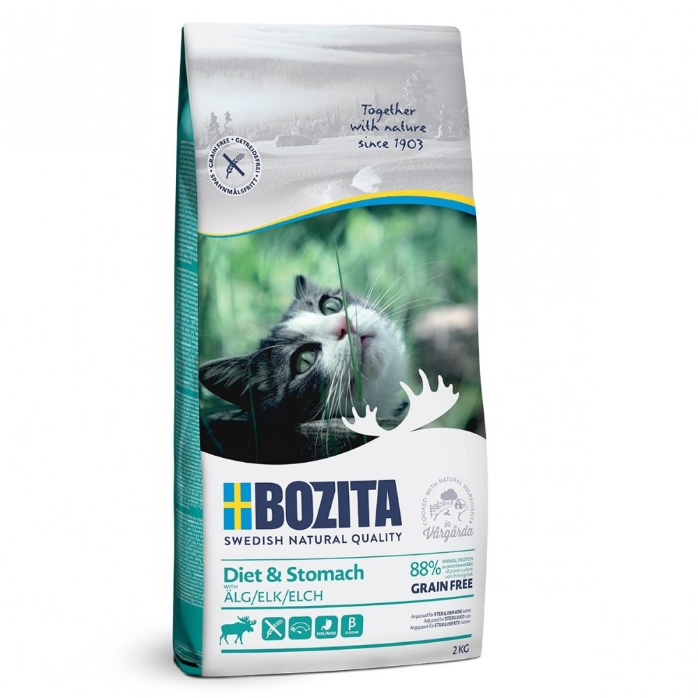 Bozita Diet & Stomach Grain Free Elk (2 kg) Katt - Kattemat - Spesialfôr - Diettfôr til katt