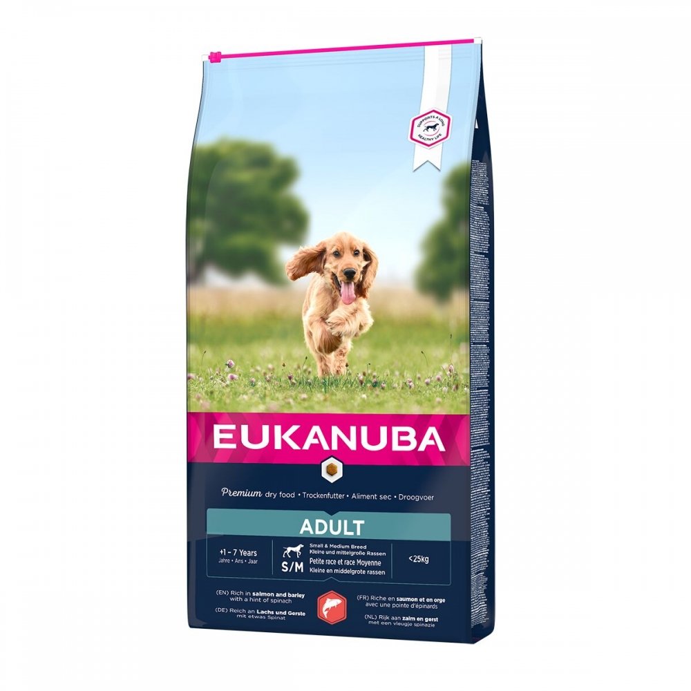 Eukanuba Dog Adult Small & Medium Breed Salmon & Barley (12 kg) Hund - Hundemat - Tørrfôr