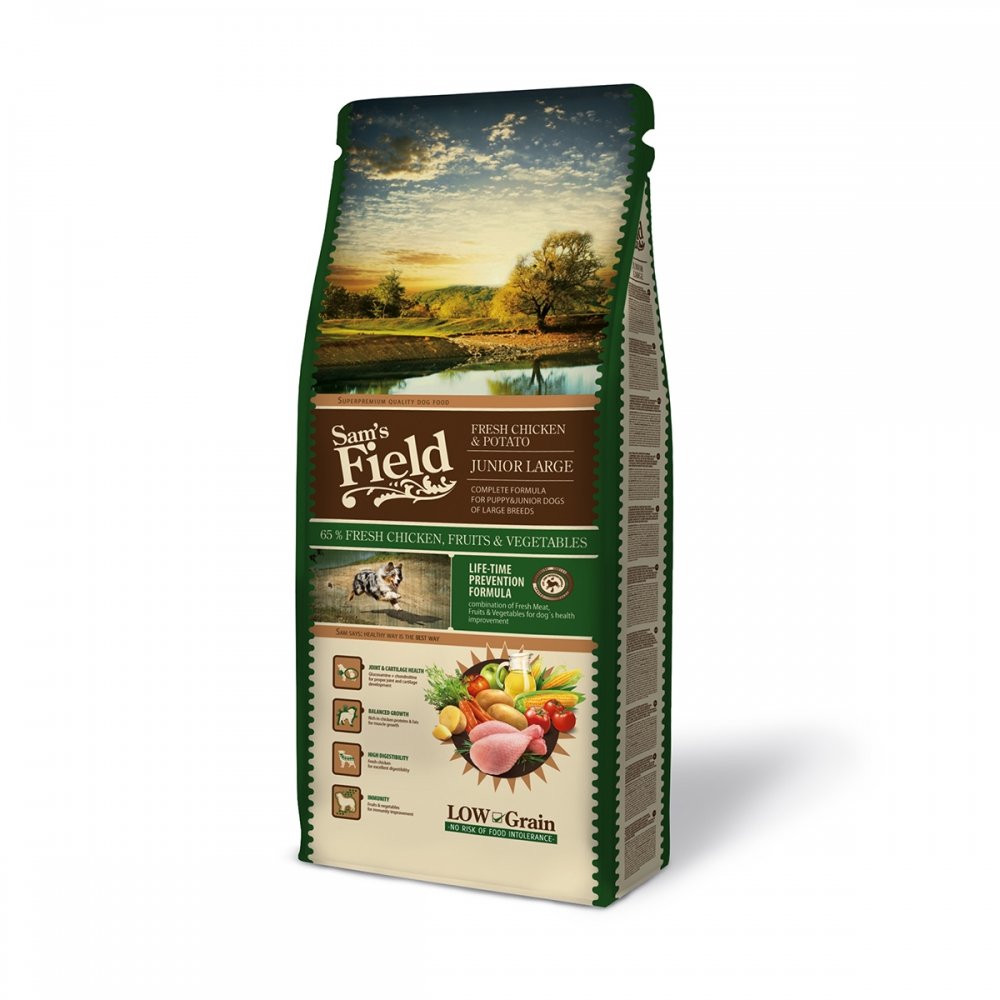 Sam's Field Junior Large Chicken & Potato (13 kg) Hund - Hundemat - Tørrfôr