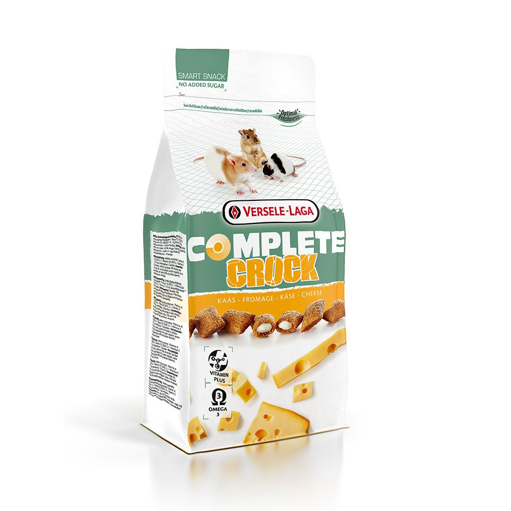 Versele-Laga Crock Cheese, Matbit, 50 g, Hamster, Mus, Rotte, Omega-3, Vitamin A, Vitamin C, Vitamin D3, Vitamin E, Veske