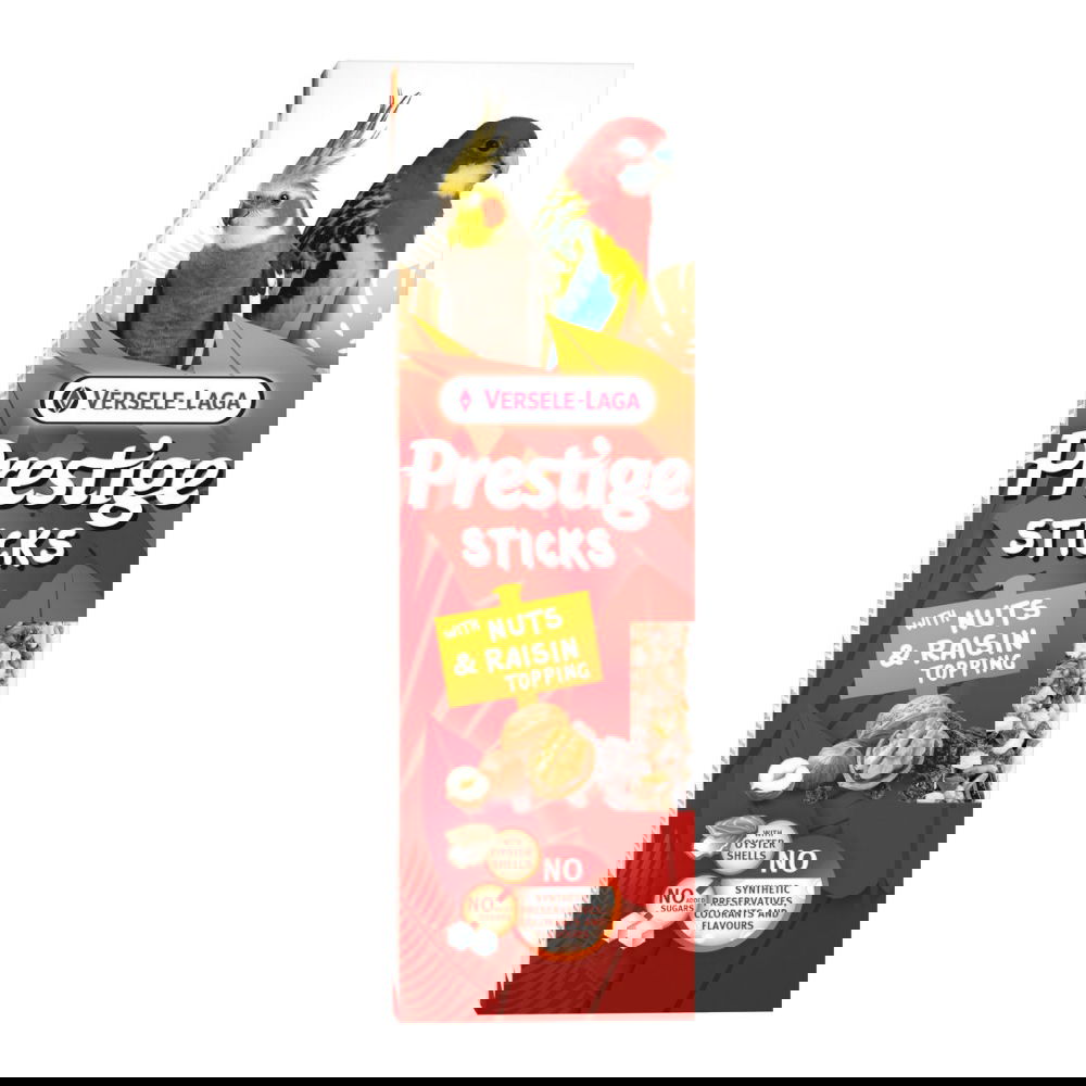 Versele-Laga Prestige Sticks Big Parakeets Nøtter & Rosiner 140 g