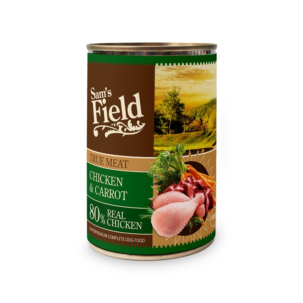 Sam&#39;s Field Chicken & Carrot 400 g Hund - Hundemat - Våtfôr