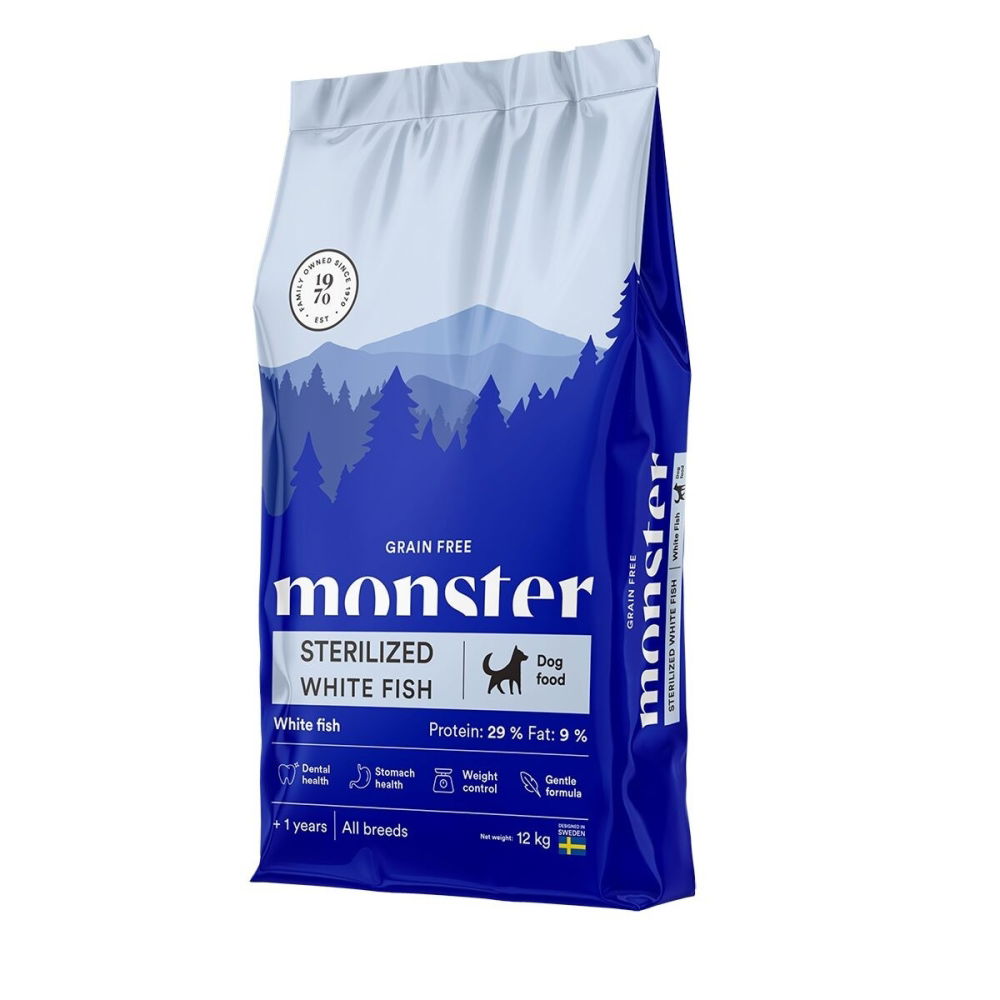 Bilde av Monster Dog Original Grain Free Sterilised White Fish (12 kg) - Alt til hunden