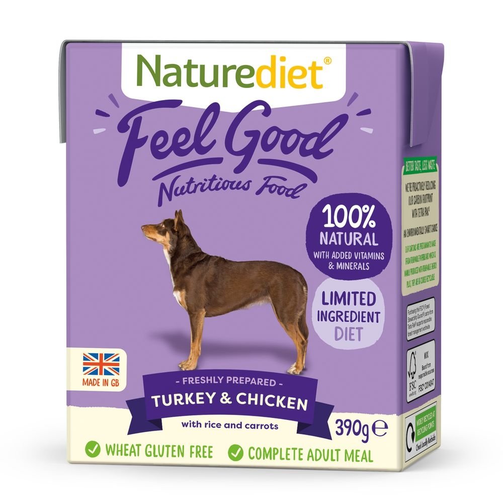 Naturediet Feel Good Kalkun & Kylling (390 g) Hund - Hundemat - Våtfôr
