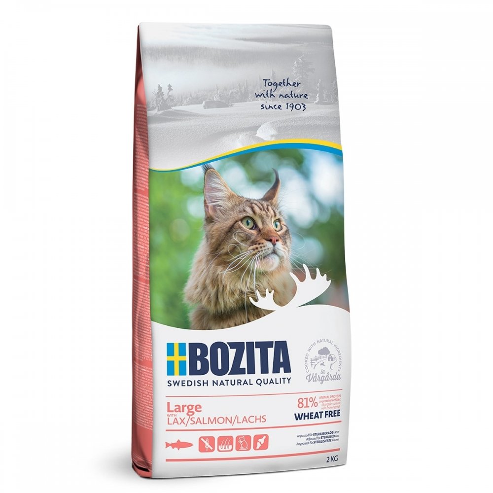 Bozita Large Wheat Free Salmon (2 kg) Katt - Kattemat - Voksenfôr til katt