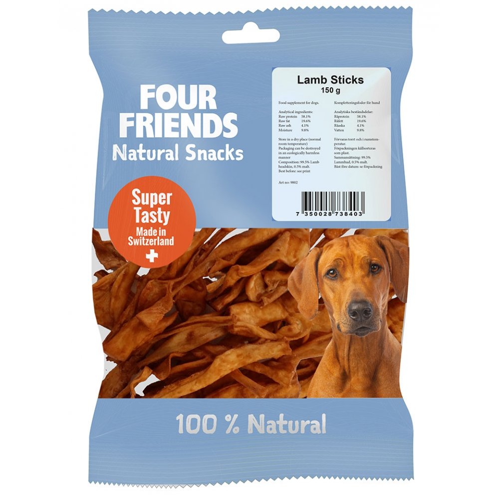 FourFriends Dog Natural Snacks Lamb Sticks (150 g) Hund - Hundegodteri - Tørket hundegodteri