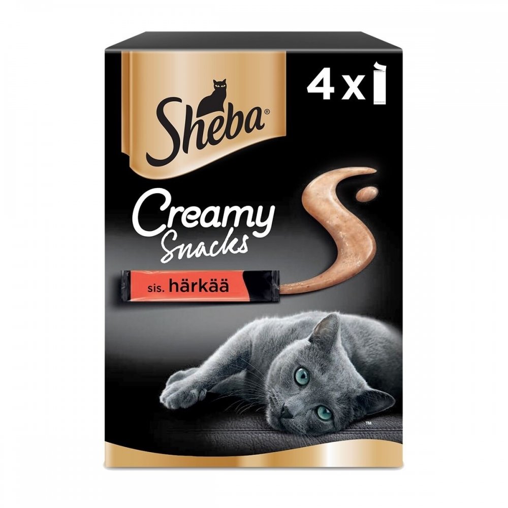 Sheba Creamy Snack Okse 4x12 g Katt - Kattegodteri