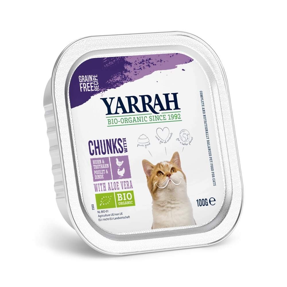 Yarrah Organic Cat Chicken & Turkey Chunks Grain Free Katt - Kattemat - Våtfôr