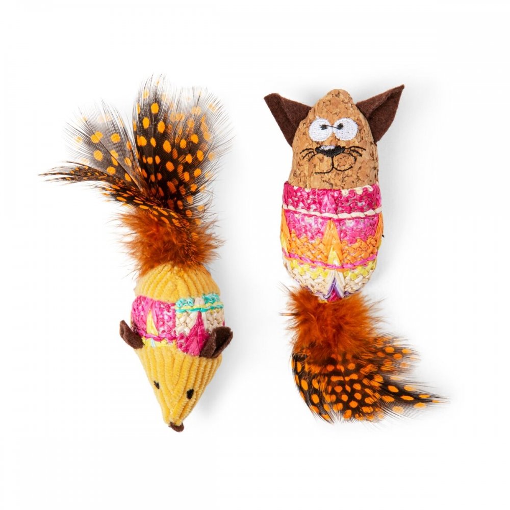 Little&Bigger Quirky Cork Mus 11 cm 2-p (Gul)