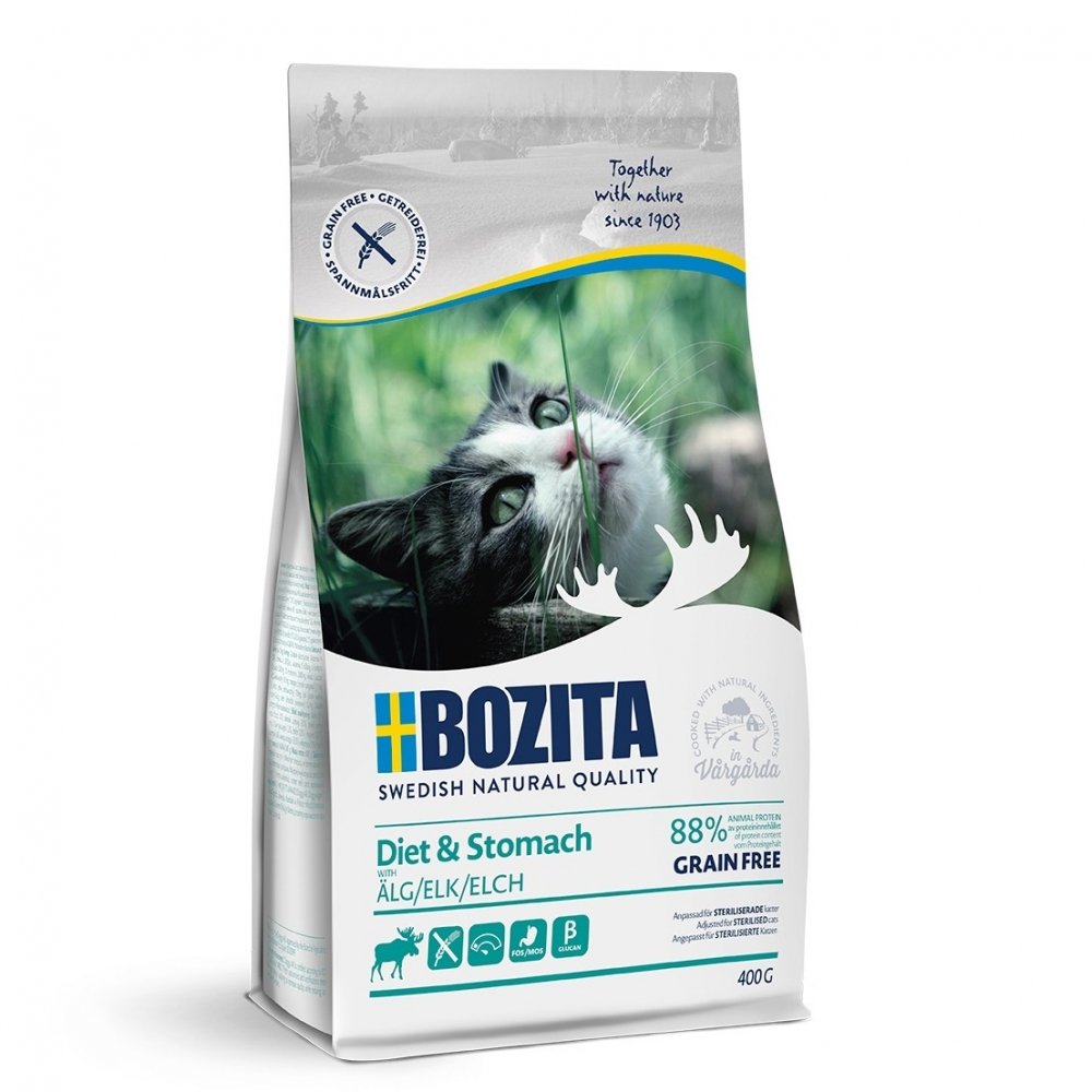 Bozita Diet & Stomach Grain Free Elk (400 g) Katt - Kattemat - Spesialfôr - Diettfôr til katt
