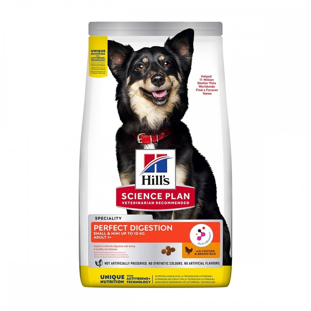 Hill&#39;s Science Plan Dog Adult 1+ Small & Mini Perfect Digestion Chicken & Brown Rice (3 kg) Hund - Hundemat - Tørrfôr