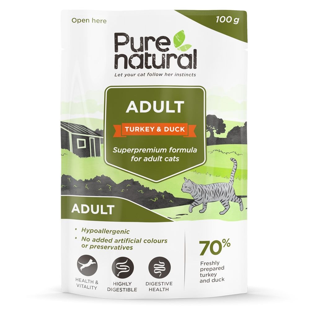 Purenatural Cat Adult Turkey & Duck Katt - Kattemat - Våtfôr