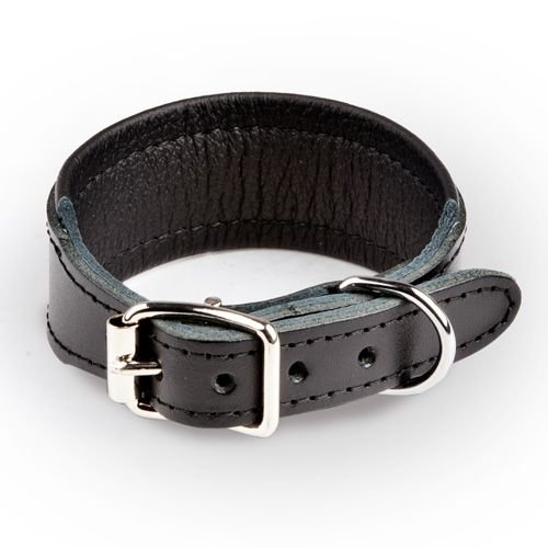Bilde av Feel Leather Basic Wide Halsbånd Svart (3,5 X 45 Cm)