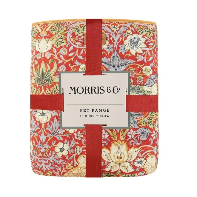 Morris & Co Strawberry Thief Hundeteppe Rød