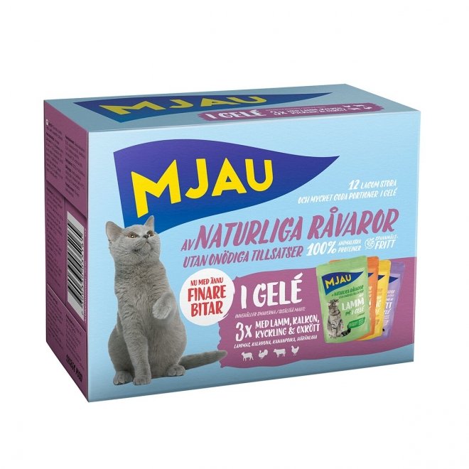 Mjau Multipack Kjøttsmaker i gelé 12x85 g