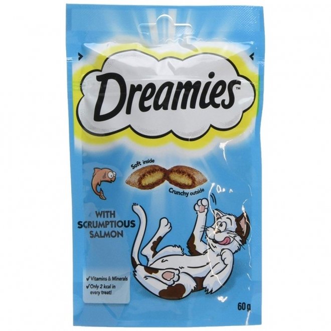 Dreamies Laks 60 g Katt - Kattegodteri