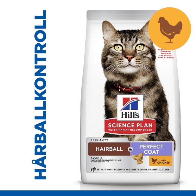 Hills Science Plan Feline Adult Hairball & Perfect Coat Chicken