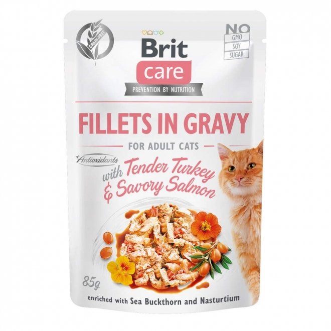 Brit Care Cat Gravy kalkun & laks filé i saus 85 g