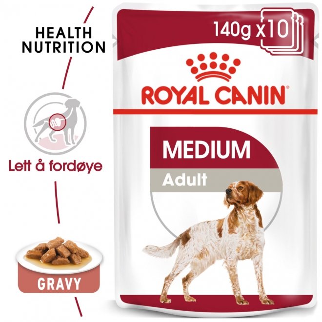Royal Canin medium Adult våtfôr (10x140g)