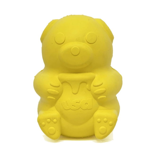 SodaPup Honey Bear Aktivitetsleke Gul 11 cm