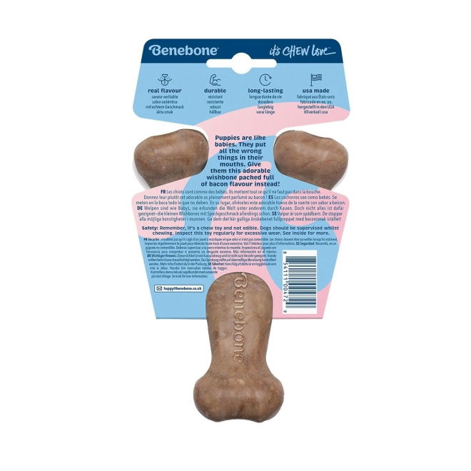 Benebone Puppy Wishbone Hundebein i Nylon Bacon