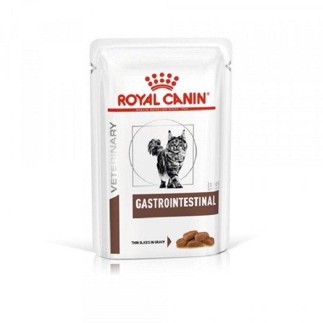 Royal Canin Veterinary Diets Cat Gastrointestinal Slices in Gravy 12x85 g Veterinærfôr til katt - Mage-  & Tarmsykdom