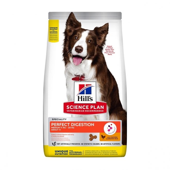 Hills Science Plan Dog Adult 1+ Medium Perfect Digestion Chicken & Brown Rice 14 kg