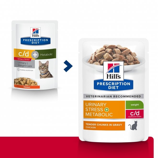 Hill&#39;s Prescription Diet Feline c/d Urinary Care + Metabolic Chicken 12x85 g